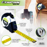 Taipan&reg; 10m Tape Measure Auto Lock Function Shock Absorbent Rubber Case