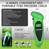 Taipan&reg; Portable Digital Tyre Pressure Gauge Multiple Functions LCD Screen