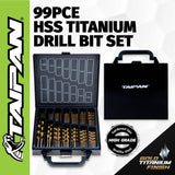 Taipan&reg; 99PCE Drill Bit Set HSS Titanium Coated & Steel Case Premium Quality