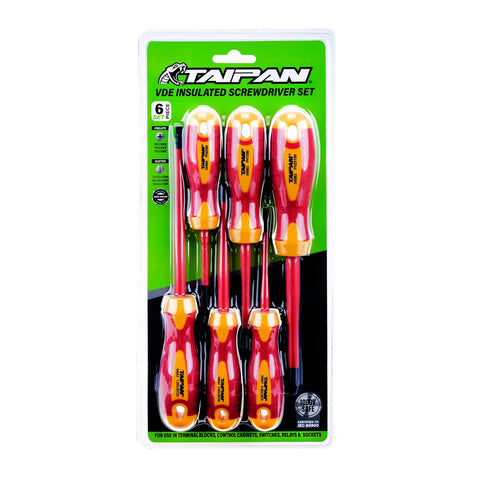 Taipan&reg; 6PCE VDE Insulated Screwdriver Set 1000V Safe Premium Quality