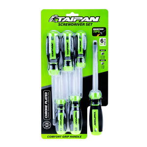 Taipan® 6PCE Screwdriver Set Magnetic Tips Chrome Steel Plated Construction