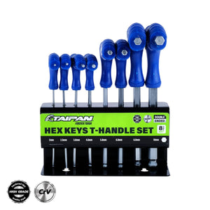 Taipan® 8PCE T-Handle Set Double Ended Hex Keys Premium Quality Steel