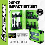 Taipan&reg; 26PCE Impact Bit Set Magnetic Tips Various Heads Storage Case