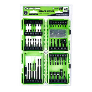 Taipan® 72PCE Impact Bit Set Magnetic Tips Various Heads Storage Case