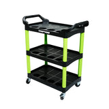 Taipan&reg; 3-Tier Work Trolley Handles Swivel Wheels Innovative Design 97 x 68cm