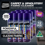 Australian Export 12PCE Carpet Upholstery Fabric Vinyl Cleaner Dirt Stains 400gm