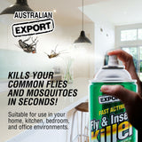 Australian Export 12PCE FAST ACTING Fly/Insect Spray FRAGRANCE FREE 200gm