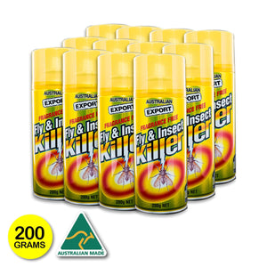 Australian Export 12PCE Fly/Insect Spray Fragrance Free 200gm Indoor/Outdoor