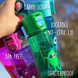 Black Leak Proof Flip and Clip Water Bottle