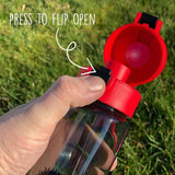 Black Leak Proof Flip and Clip Water Bottle