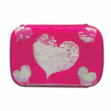 Hearts Reversible Sequin Pencil Case