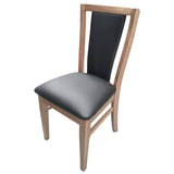 Fairmont 8pc Set Dining Chair PU Leather Seat Padded Back Solid Oak Timber Wood