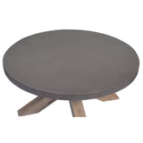 Stony 85cm Round Coffee Table with Concrete Top - Grey