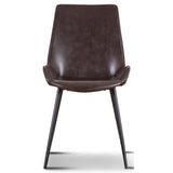 Brando  Set of 6 PU Leather Upholstered Dining Chair Metal Leg - Brown