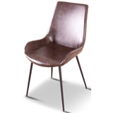 Brando  Set of 6 PU Leather Upholstered Dining Chair Metal Leg - Brown