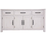 Foxglove Buffet Table 158cm 4 Door 3 Drawer Solid Mt Ash Timber Wood - White