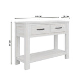 Foxglove Console Hallway Entry Table 110cm Solid Mt Ash Timber Wood - White