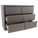 Molly Dresser 6 Chest of Drawers Bedroom Storage Cabinet - Light Grey