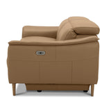 Inala 2.5 Seater Genuine Leather Sofa Lounge Electric Powered Recliner Latte