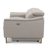 Inala 2.5 Seater Genuine Leather Sofa Lounge Electric Powered Recliner Light Grey
