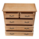 Bali Tallboy 5 Chest of Drawers Storage Cabinet Oak