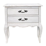 Alice Bedside Table 2 Drawers Storage Cabinet Side End Tables Distressed White