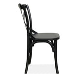 Rustica 8pc Set Dining Chair X-Back Solid Timber Wood Seat Black