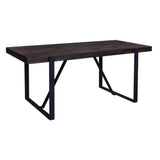 Rustica 240cm Dining Table with Metal Leg Pine Wood Top Black