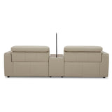 Hallie  2 Seater Genuine Leather Sofa Lounge Electric Powered Recliner Beige