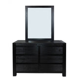 Tofino Dresser Mirror 6 Chest of Drawers Bedroom Storage Cabinet - Black