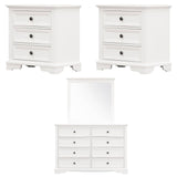 Celosia 4pc Bedside Dresser Mirror Bedroom Chest of Drawers Set Cabinet - White