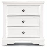 Celosia Bedside Table Set of 2pcs - 3 Drawers Storage Cabinet Nightstand - White