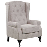 Mellowly Wing Back Chair Sofa Chesterfield Armchair Fabric Uplholstered - Beige