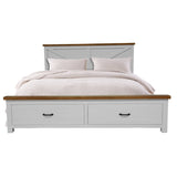 Grandy 5pc King Bed Suite Bedside Dresser Bedroom Furniture Package White Brown