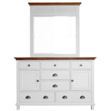 Virginia 4pc King Bed Suite Bedside Dresser Bedroom Furniture Package - White