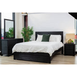 Tofino Bed Frame King Size Timber Mattress Base With Storage Drawers - Black