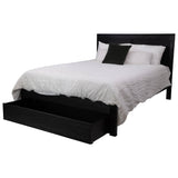 Tofino Bed Frame King Size Timber Mattress Base With Storage Drawers - Black