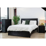 Tofino 3pc Bedside Tallboy Bedroom Set Storage Drawers Nightstand - Black