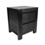 Tofino 3pc Bedside Tallboy Bedroom Set Storage Drawers Nightstand - Black