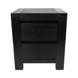 Tofino Bedside Tables 2 Drawers Storage Cabinet Shelf Side End Table - Black