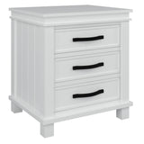 Lily Bedside Tables 3 Drawers Storage Cabinet Nightstand - White