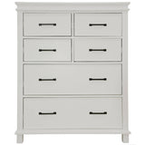 Lily Tallboy 6 Chest of Drawers Solid Pine Wood Bed Storage Cabinet - White