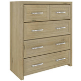 Gracelyn Tallboy 5 Chest of Drawers Solid Wood Bedroom Storage Cabinet - Smoke