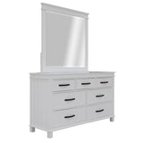 Lily Dresser Mirror 7 Chest of Drawers Tallboy Storage Cabinet - White