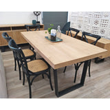 Petunia  9pc 210cm Dining Table Set 8 Cross Back Chair Elm Timber Wood Metal Leg