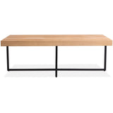 Petunia  Coffee Table 120cm Elm Timber Wood Black Metal Leg - Natural