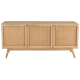 Olearia  Buffet Table 150cm 3 Door Solid Mango Wood Storage Cabinet Natural