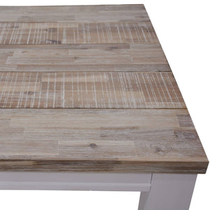 Plumeria Dining Table 190cm Solid Acacia Wood Home Dinner Furniture -White Brush