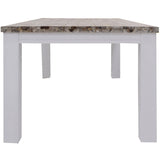 Plumeria Dining Table 225cm Solid Acacia Wood Home Dinner Furniture -White Brush