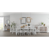 Plumeria Dining Chair Set of 4 Solid Acacia Wood Dining Furniture - White Brush